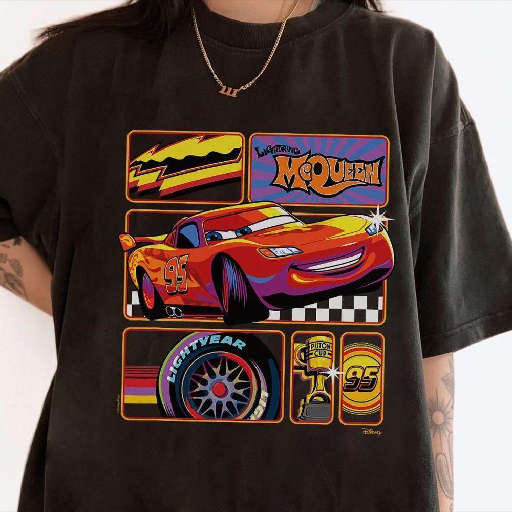 Disney Cars Lightning Mcqueen Grid T-shirt Disneyland Family Matching Shirt Disney Vacation Tee Cars Lightning Mcqueen Shirt Wdw Tee Graphic Printed Merch